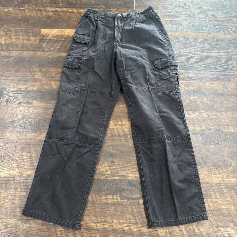 Vintage Royal Robbins Cargo Pants Men's Size 30x32 Black Elastic Waist Outdoor